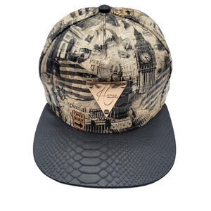 Hater Hat Cap Snap Back London Landmarks Faux Snakeskin Streetwear Mens